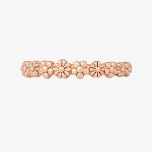 New - Pura Vida Rose Gold Floral Stacking Ring, Size 7